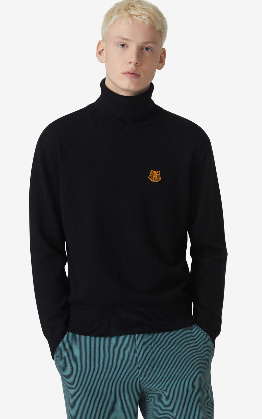 Kenzo Tiger Crest roll neck Puloveri Muške - Crne - Hrvatska ARFJIL730